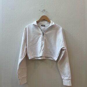 TALENTLESS 3/4 zipped cropped pullover